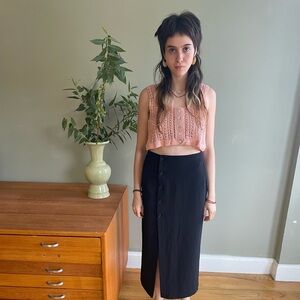 Cutch Plant-dyed Crochet Button-Down Tank Top from Mallorcan Brand